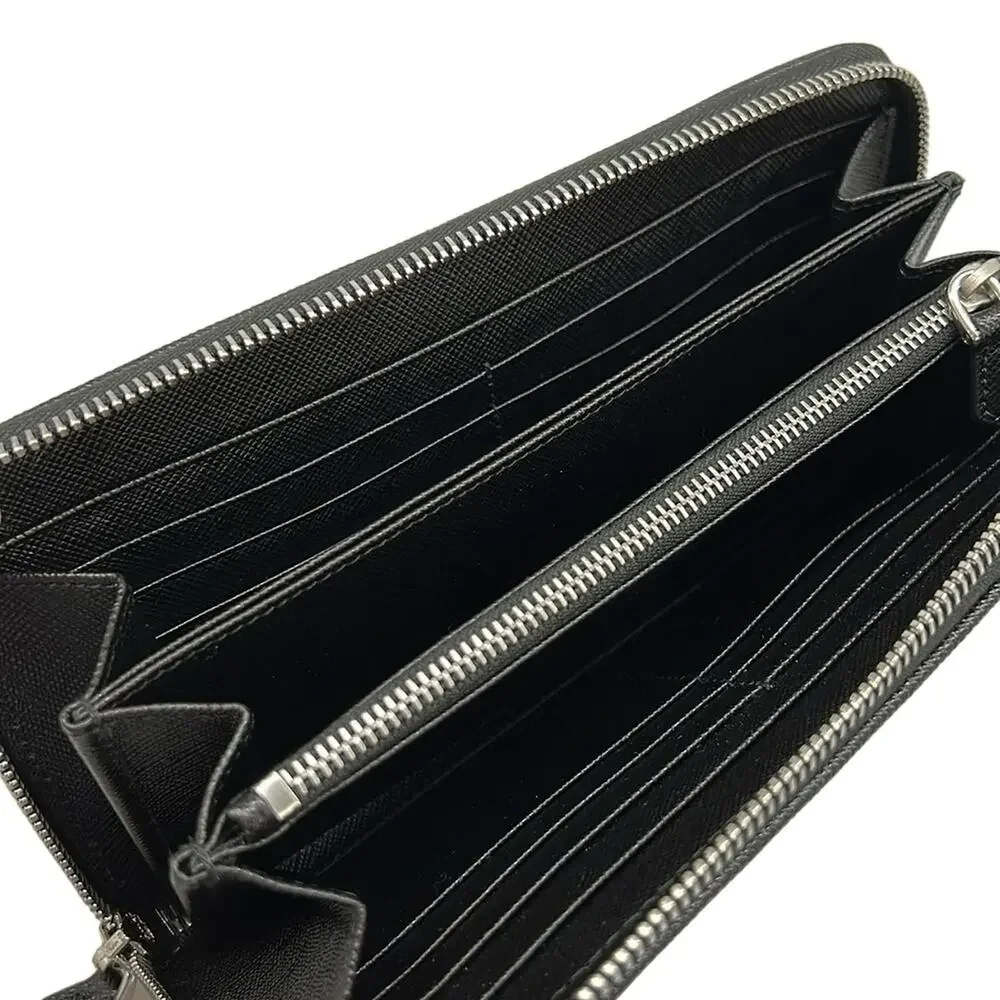 Prada Long Wallet 1ML506 Black Orange Green Nylon Leather - Picture 3 of 12
